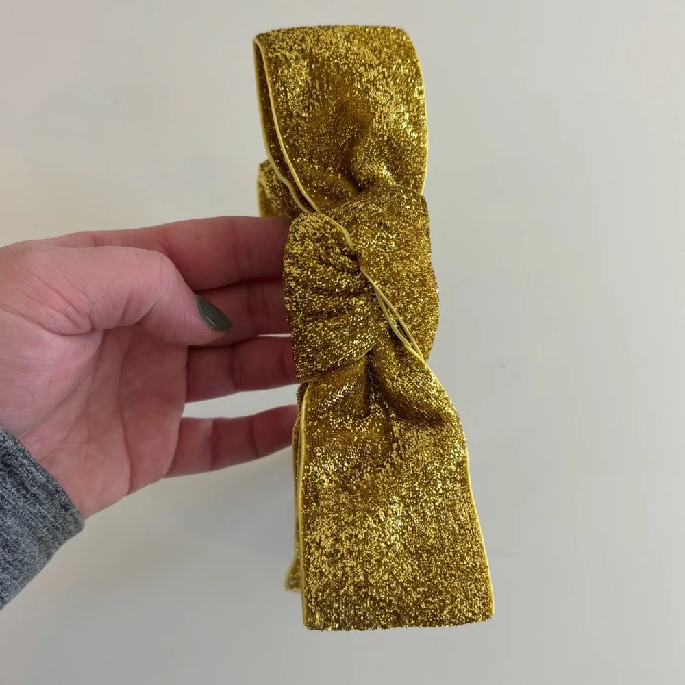 Lele Sadoughi Gold Bow Headband